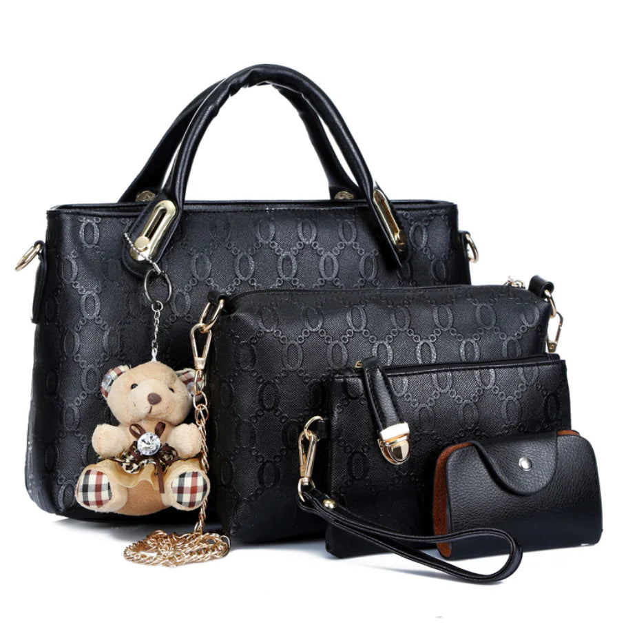 Bear Pendant Mother-Daughter Bag, Tote and Shoulder Bag