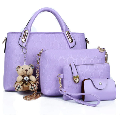 Bear Pendant Mother-Daughter Bag, Tote and Shoulder Bag