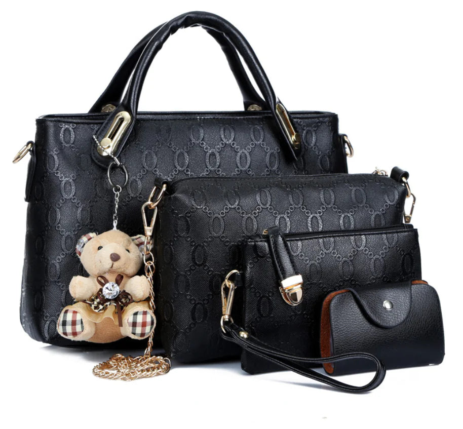 Bear Pendant Mother-Daughter Bag, Tote and Shoulder Bag