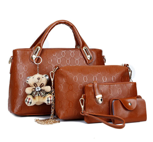 Bear Pendant Mother-Daughter Bag, Tote and Shoulder Bag