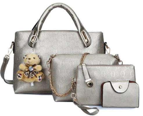 Bear Pendant Mother-Daughter Bag, Tote and Shoulder Bag